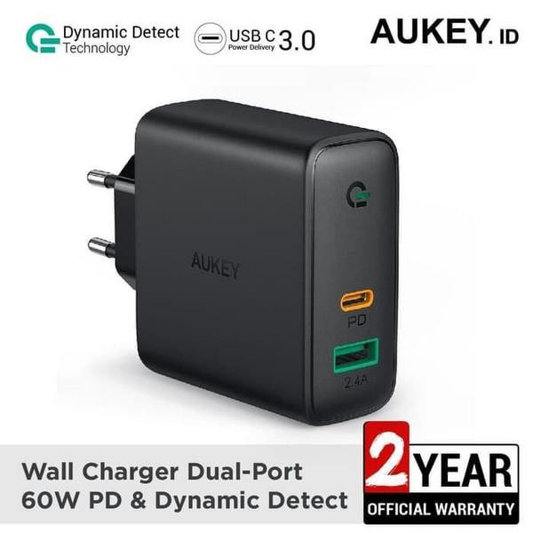 Aukey Charger Iphone Samsung  60W PD &amp; Dynamic Detect ORIGINAL GARANSI