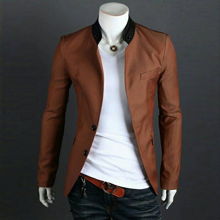best -Blazer COCO - Jas Pria Slimfit Korea Cowok Gaul Coklat Terbaru Santai
