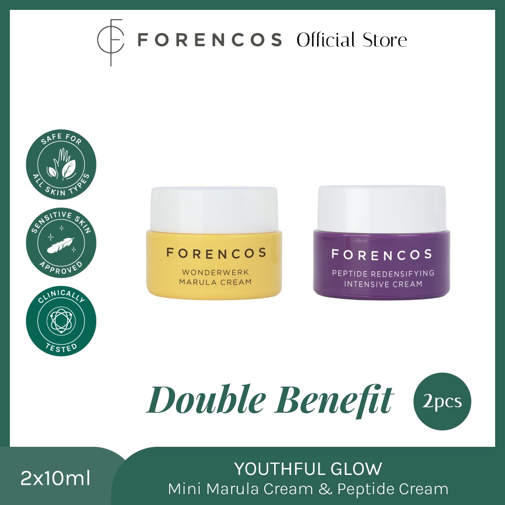 Forencos Mini Cream Set -(2 pcs x 10 g )- Wonderwerk Marula Cream + Peptide Anti Ageing Cream