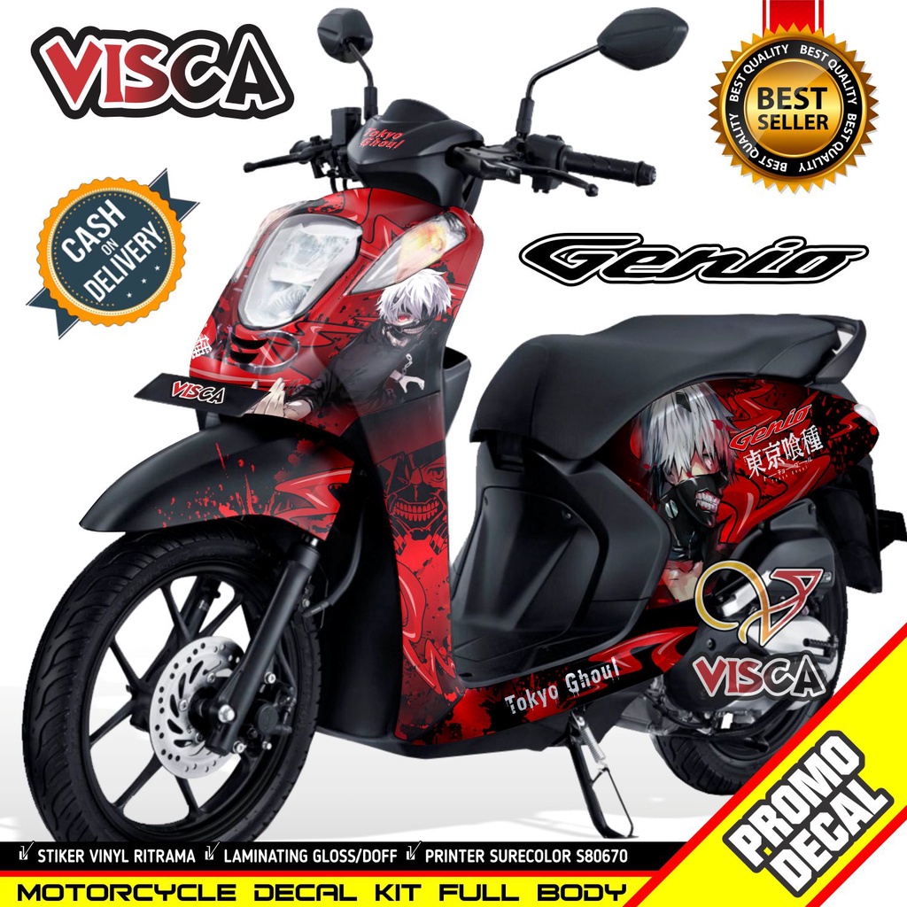 Decal Genio Full Body 2022 Stiker Genio Variasi 2022 Full Body Stiker Motor Genio 2022 Striping Geni