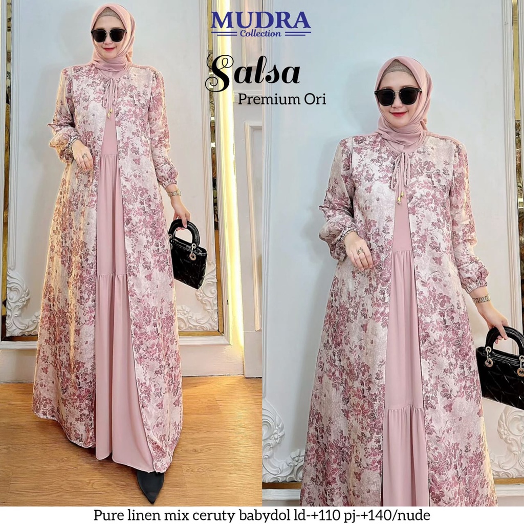Dress kondangan salsa/ gamis jumbo murah premium/ Dress jumbo LD 110/ dress pesta kekinian
