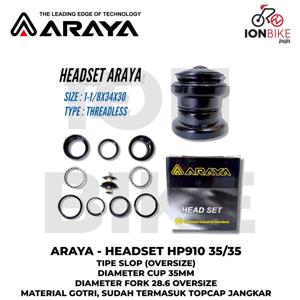 Headset Araya HP910 Oversize Gotri 34mm 35mm Head Set Sepeda Murah 34 35 Pelor Over Size 28.6 BMX MT
