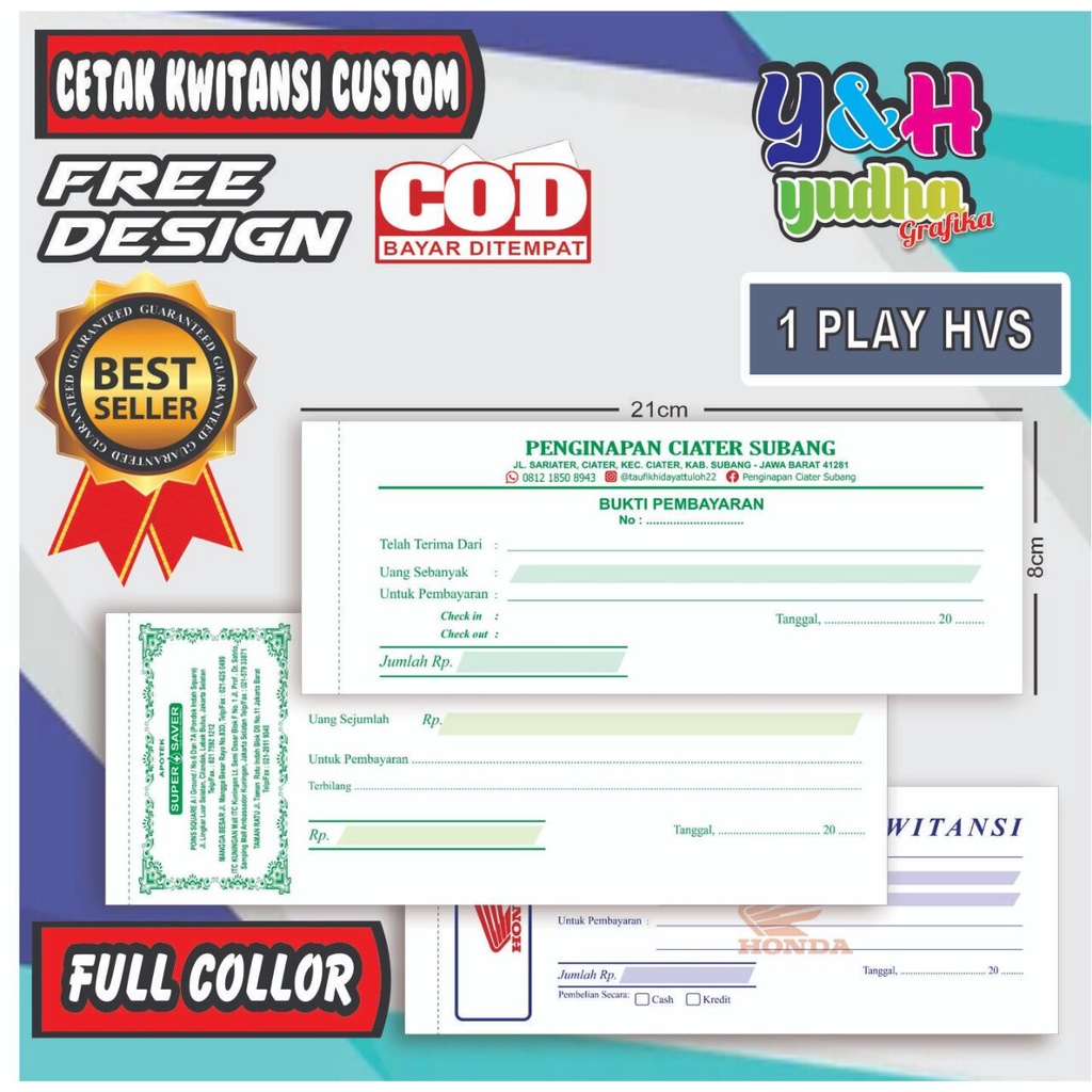 

Cetak Kwitansi Costum 1 Ply Isi 50 Gratis Desain Gratis Logo Bebas Nama Sendiri Y&HYudhagrafika