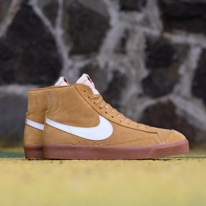 Sepatu N1KE BLAZER MID 77 VINTAGE ORIGINAL PREM TAN WHITE SOL GUM
