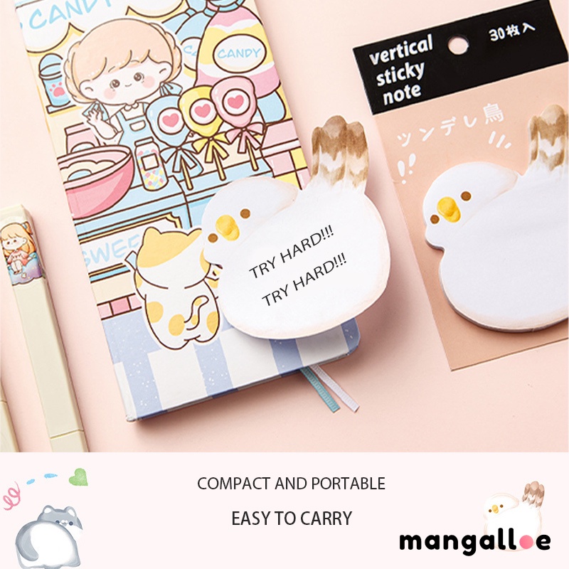 

30lembar Kartun Lucu Seri Berbentuk Hewan Peliharaan Vertikal Sticky Notes Anak Portable Robek Kertas Catatan - MG