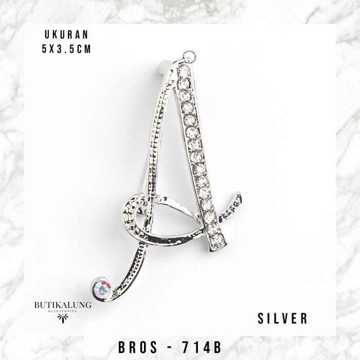 [ BEST SELLER ] - VS - Bros Huruf Hijab Bros Peniti Jilbab Aksesoris Fashion Wanita 714 - 714B SILVE