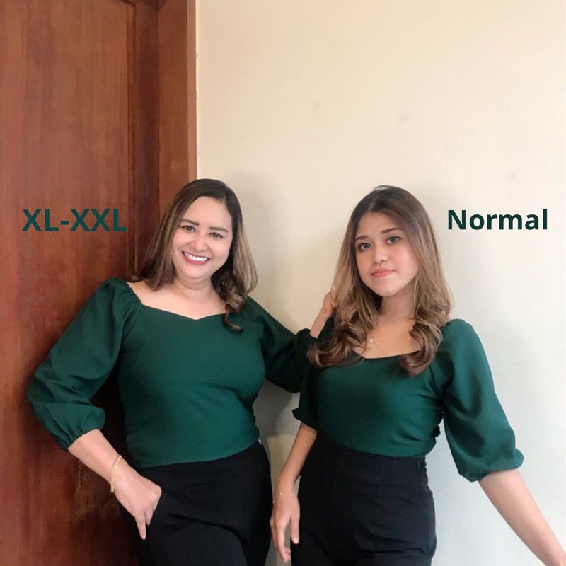 Baju Sabrina Jumbo Korean Style Emma Blouse Lengan Pendek8