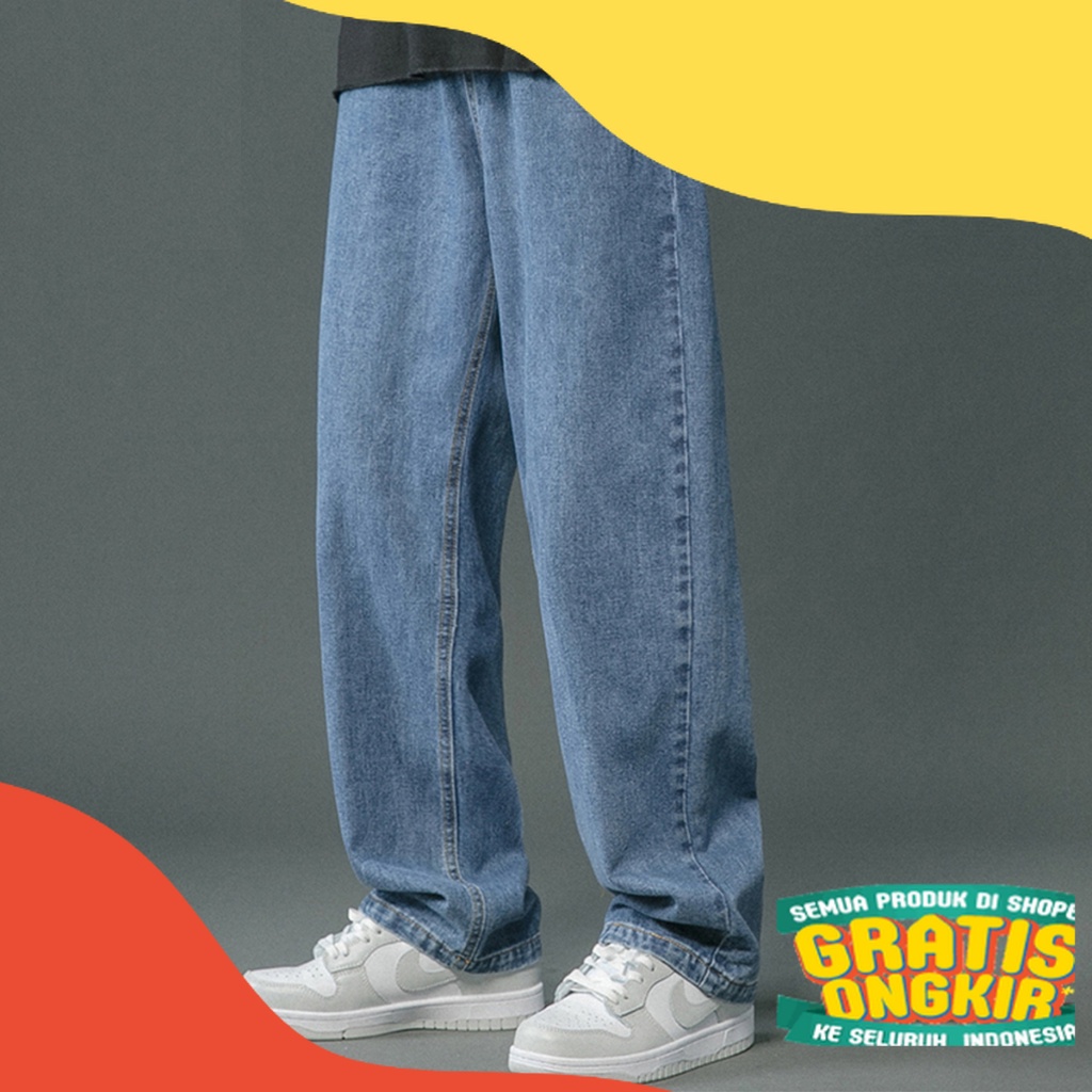 Celana jeans pria celana korean style pria celana kulot jeans pria  celana panjang baggy pants gombr