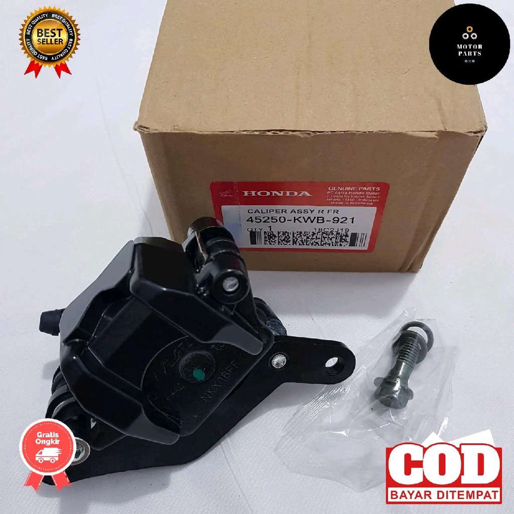 Honda (Blade - Revo Absolute - Supra X125 Fi - Supra New) Kaliper / Caliper Depan Assy + Baut KWB Mo