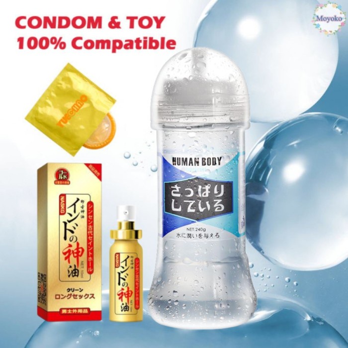 250ml Lubricant Yuechao Pelembab+Japan Naskic God Oil Delay Spray Pria - 240ml+oil