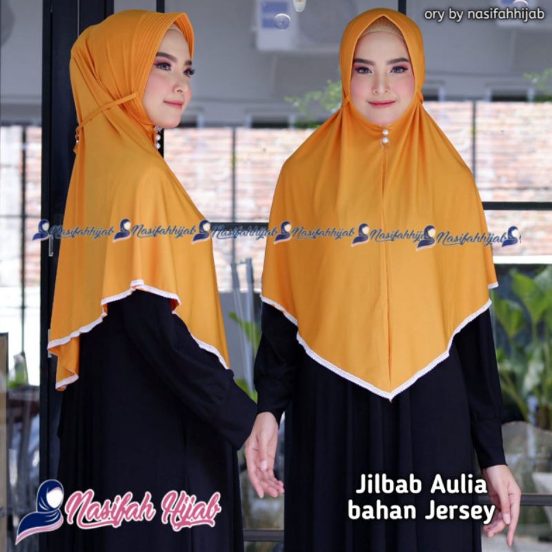 Jilbab AULIA Jumbo Hijab Instan Tali Renda Jersey || Nasifah Hijab3