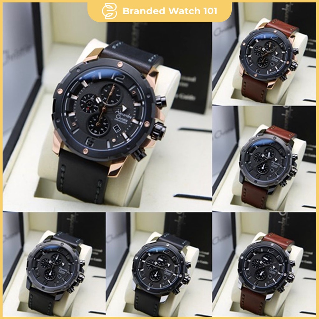 ORIGINAL Jam Tangan Pria Alexandre Christie AC 6410 / AC6410 / 6410 Garansi Resmi 1 Tahun, Leather