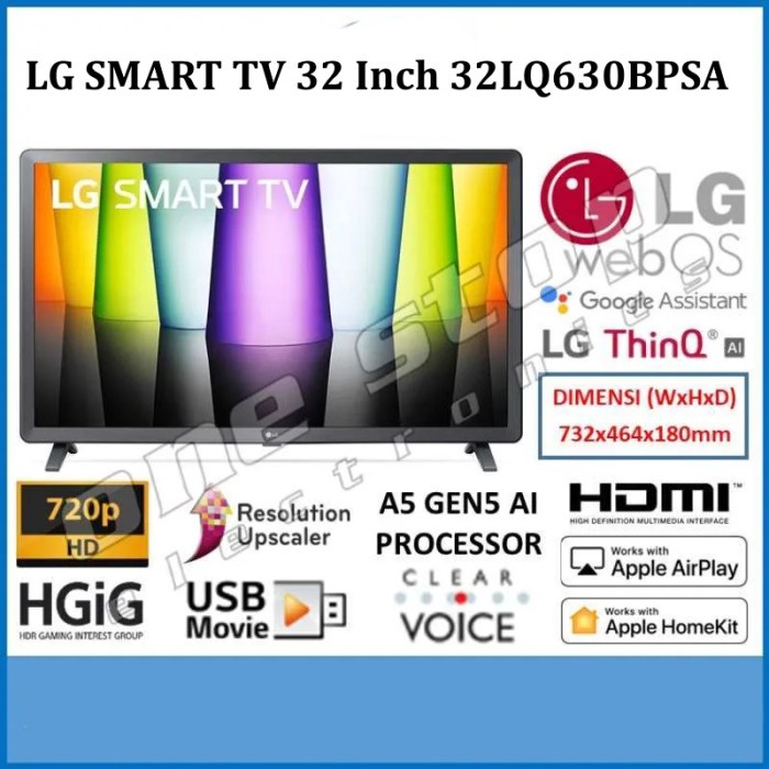 PROMO CUCI GUDANG  SMART TV 32 Inch LG 32LM630 - Digital TV Garansi RESMI LG - Smart TV 32