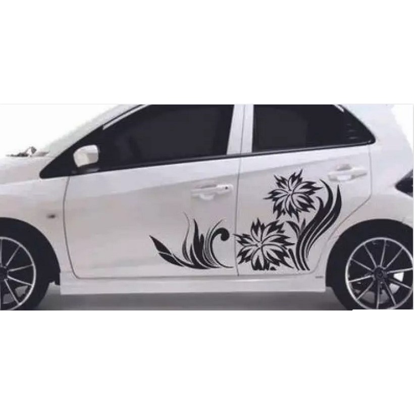 Stiker art Stiker Cutting Flower Stiker Tribal Motif Bunga Striping Body Samping Mobil Brio Jazz Ayl