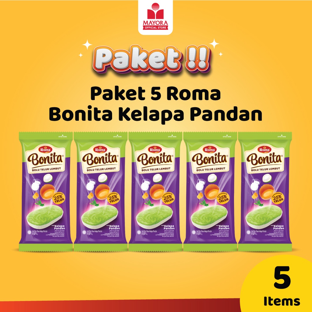 

Paket 5 Roma Bonita Kelapa Pandan