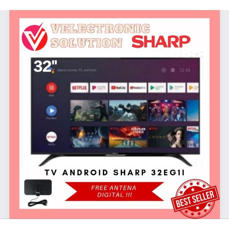 TV ANDROID SHARP 32EG1I - TV LED SHARP ANDROID 32 INCH - SHARP ANDROID TV 32 INCH - TV SHARP ANDROID 32 INCH - SMART TV SHARP 32 INCH