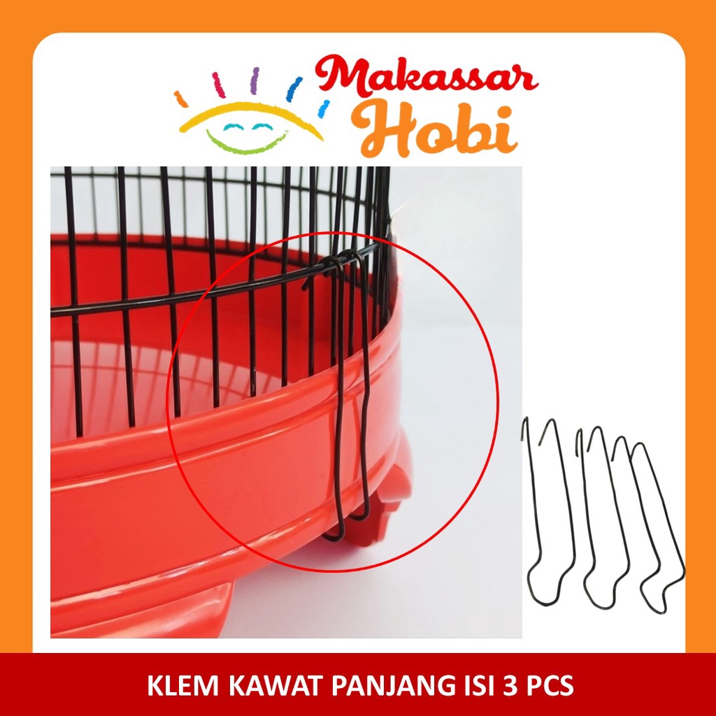 Klem Tebok Kawat Besi Isi 3 Jepitan Klem Sangkar Burung Lovebird Pleci