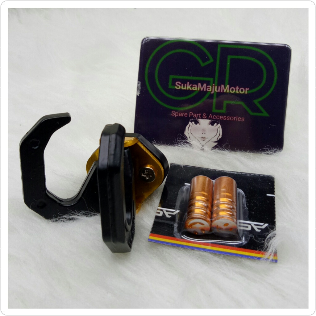 #CRC# paket variasi acc motor gantungan cabang 2+tutup pentil motor model smile universal Nmax,Aerox
