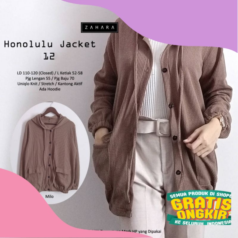 JAKET HONOLULU JACKET BY ZAHARA/ Polkadot kombinasi