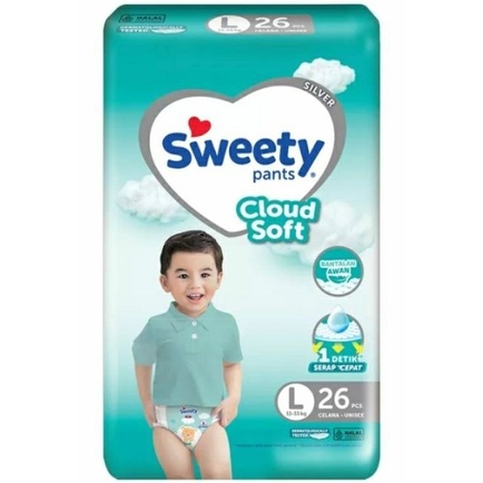 Popok Bayi Sweety Silver Pants L 26 Sweety L26 Diapers Celana Bayi