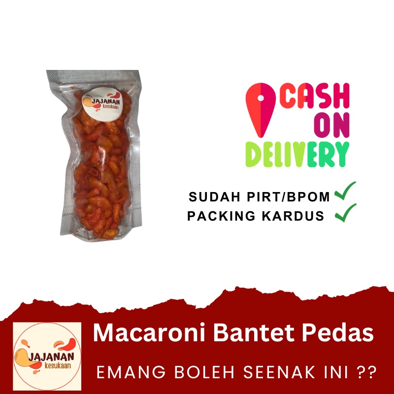 

Jajanan Kesukaan - Macaroni Bantet Pedas Cemilan Camilan Snack Snacks Murah READY STOCK sudah BPOM/PIRT