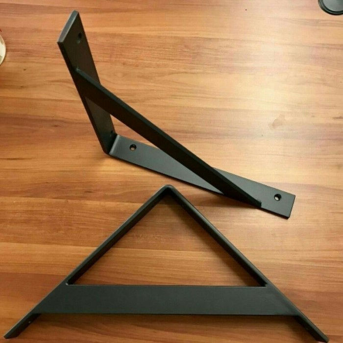 rak besi siku rak ambalan rak buku segitiga - 10x15cm