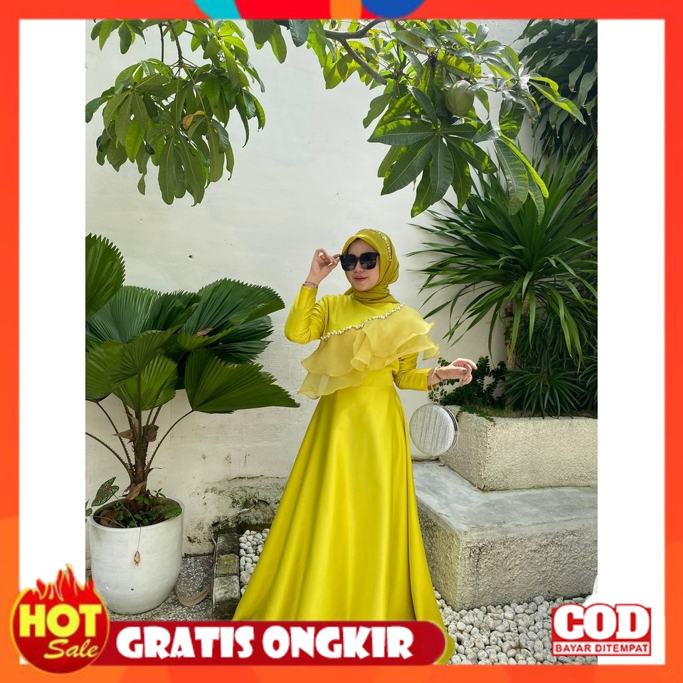 KAIN ADEM HALUS TEBAL / BELLA DRESS / Gaun pesta muslimah / Gamis pesta / Gaun kondangan wanita musl