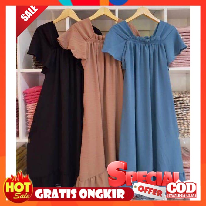 KAIN ADEM HALUS TEBAL / (PROMO) Daster Fuji Crinkle Airflow Premium Terbaru dan Termurah / Daster La