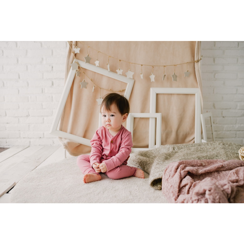 Kottonville Piyama Sets Suki - Dusty Rose (Size: 6-12M)