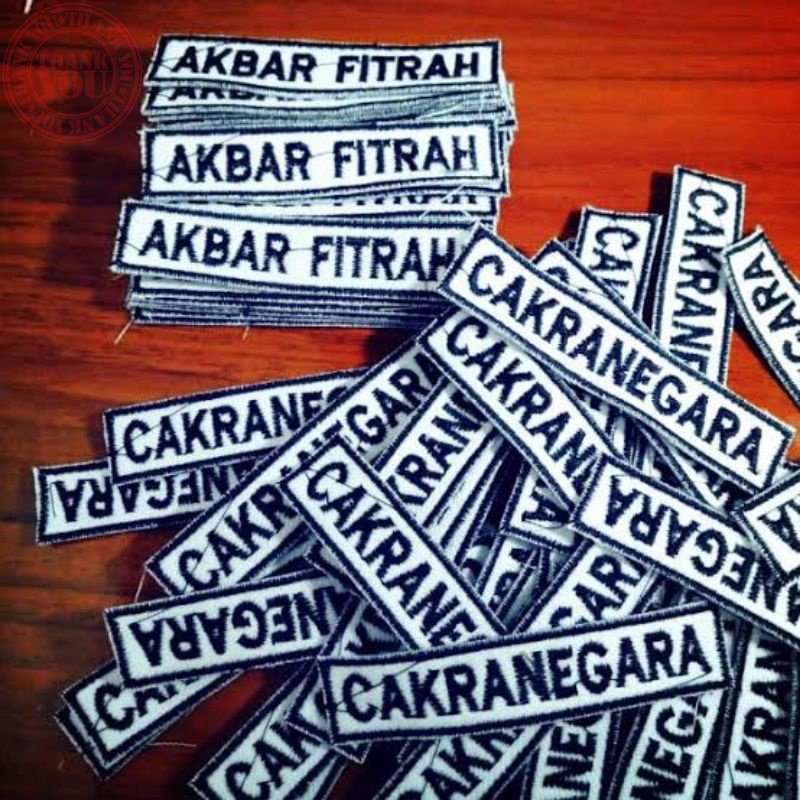 

Bordir bordir nama,bet nama, nametag,papan nama siswa Terbaru Bordir Nama