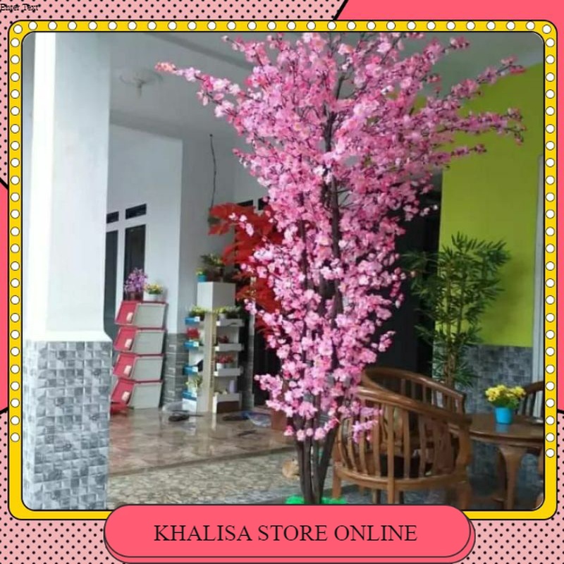 POHON SAKURA ARTIFICIAL PLASTIK 170CM BUNGA SAKURA PLASTIK/BUNGA HIAS RUANG TAMU SUDUT