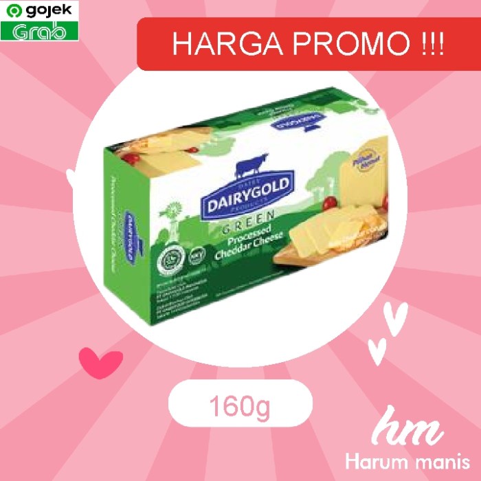 

Keju Cheddar Dairygold Green Hijau 160GR MURAH !!!