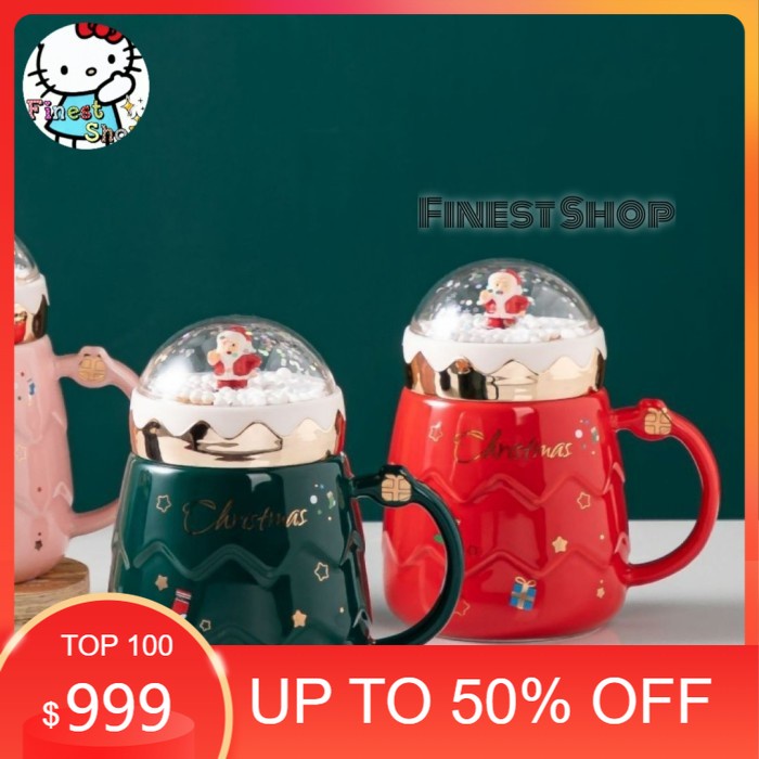 

KADO NATAL. DEKORASI NATAL. Snowball Mug Keramik Santa Kado Natal Hampers Christmas Gift New Year - Tutup Snowball, Random Warna aj