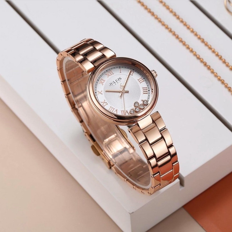 JA-1236 JULIUS 100% ORI PALING MURAH WATCH Jam Tangan Original Korea model mutiara permata unik dala