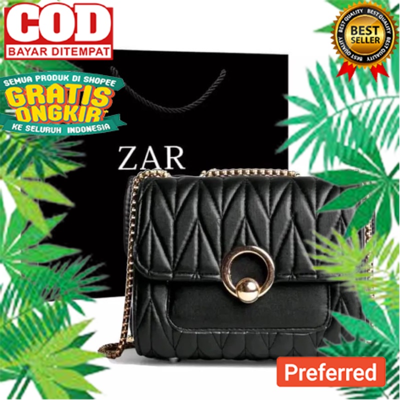 (COD)Tas Selempang Branded Import Z4R Wanita Kunci Bulat Slingbag Tali Rantai Terbaru 2022 / Tas Kon