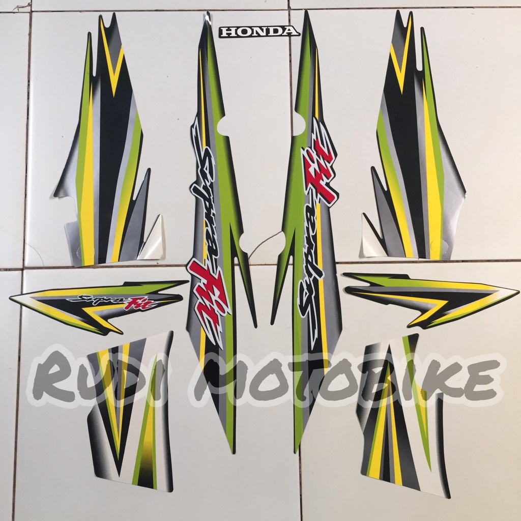 LIST STIKER ATAU STRIPING HONDA SUPRA FIT LAMA WARNA KUNING HIJAU