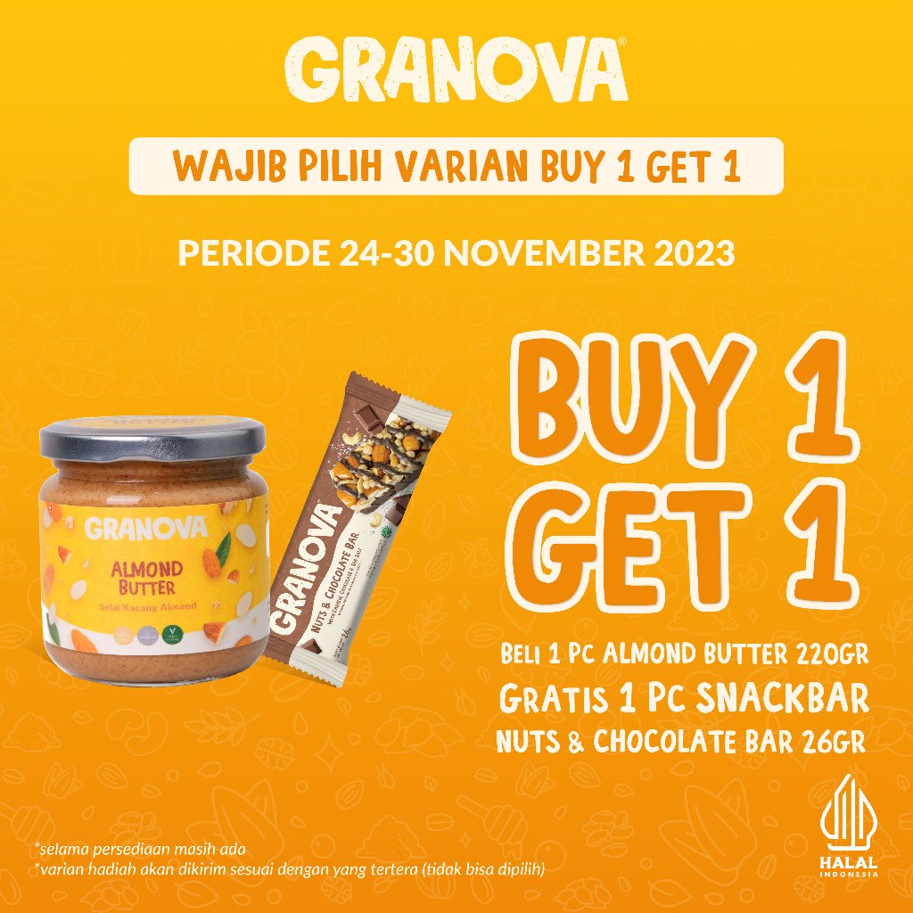 

COD Granova - Selai Kacang Almond 220gr / Almond Butter (Unsweetened / Tanpa Gula, Vegan, Tanpa Minyak Tambahan)