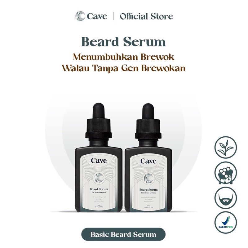 Cave Beard Serum Penumbuh Brewok Jambang Kumis Pria Original 30ml