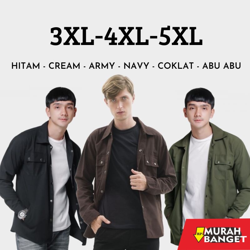 Outer pria  ukuran besar- Dfour Jaket Semi Parka Jumbo 3XL 4XL 5XL Trucker Pria Baby Canvas