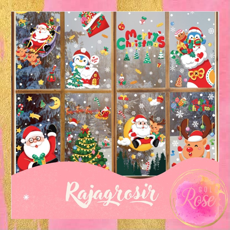 

ℛ - 6060 Stiker Jendela Kaca Motif Natal / Stiker Motif Natal Xmas / Hiasan Stiker Jendela / Hiasan Dekorasi Motif Christmas