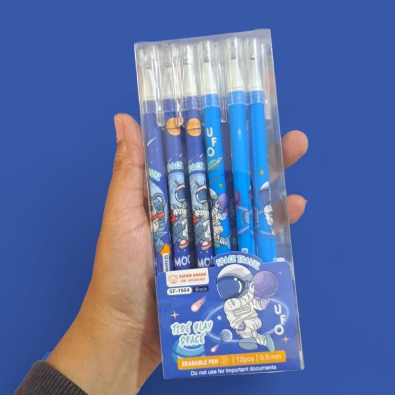 

Murah Erasable Pen Pulpen Ballpoint Hapus Bisa Dihapus Tanpa Tipe X motif lucu merk Safari Kemasan Pack 12 pcs