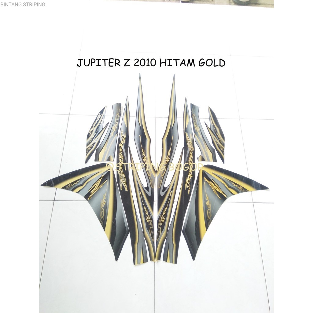 Striping Lis Sticker Motor Yamaha Jupiter Z 2010 Hitam Gold