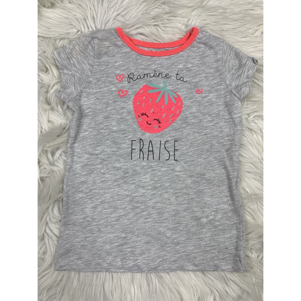 KAOS CEWEK ABU STRAWBERRY - BRAND INEXTENSO - BRAND ORIGINAL - KAOS LENGAN PENDEK ANAK CEWEK - KIDS 