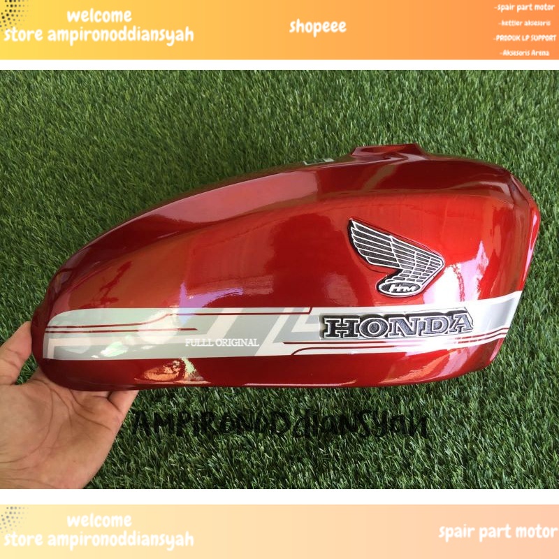 Tangki honda ccb prees merah strip putih Honda Cb100 honda cb 100 warna merah Classic honda cb tangk