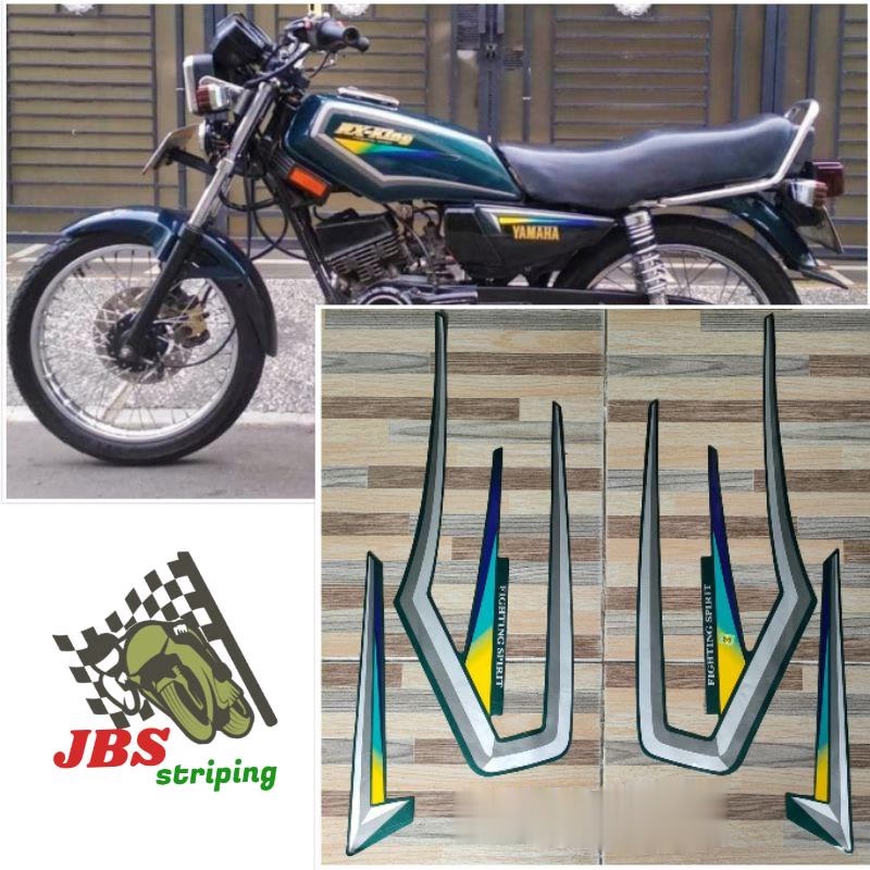 striping stiker  Yamaha rx king hijau tahun 2001 lis striping rx king