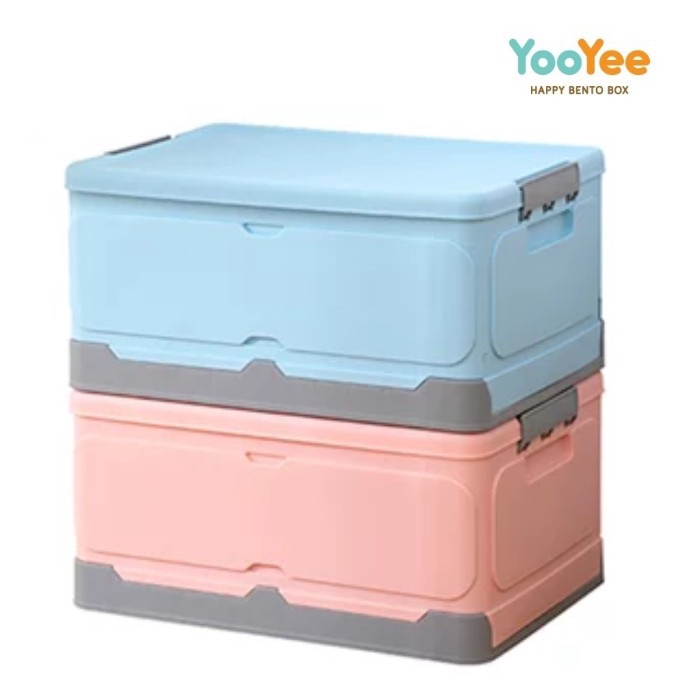 [ HJS7 - BEST SELLER ] Kontainer Box lipat plastik serbaguna Storage Foldable Containe - Biru XL