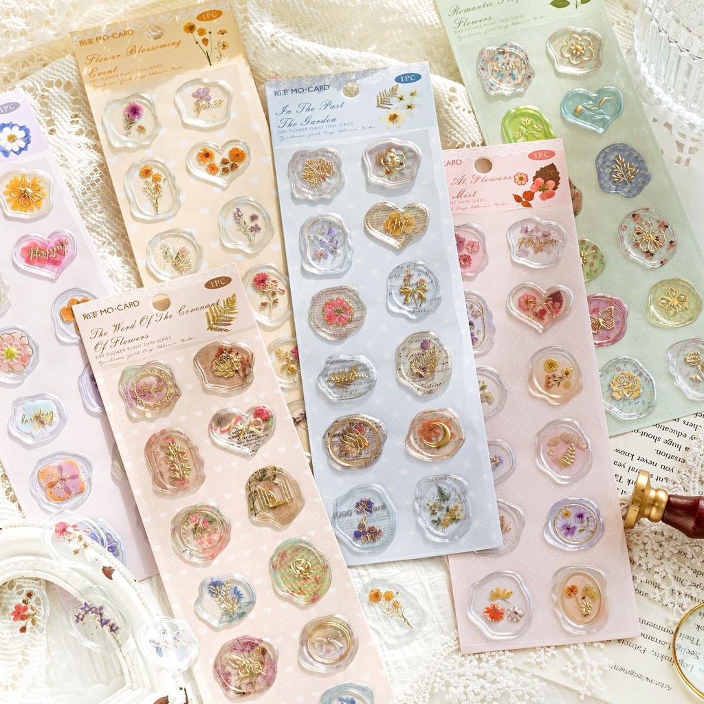 

[HARU] Dry Flower Plant Thin Sticker Stamp Sticker Sealing Wax Stiker Bunga Kering