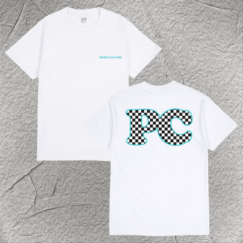 【HOT】 Public Culture - Checkered Tee - White Fashion T-Shirt