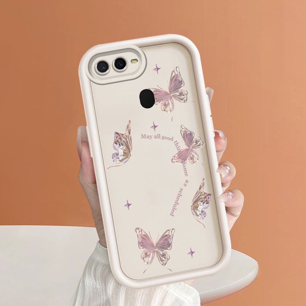 Untuk OPPO A7 A5S A12 A12S Cassing Softcase Handphone Kesing Phone Case Soft Hp Kartun Pink Star Butterfly Lembut