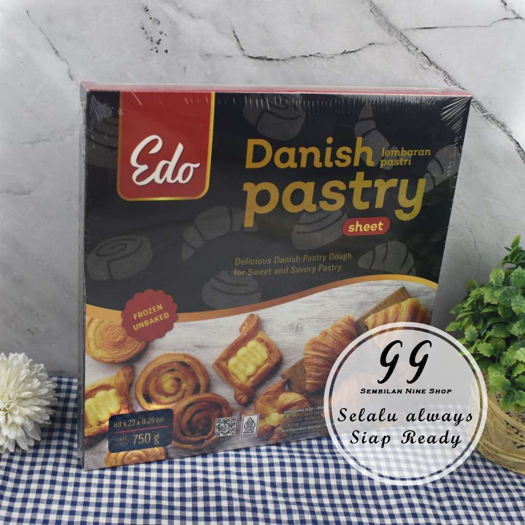 

EDO DANISH Pastry Sheets 750 Gram Danis Pastri Sheets Roti Beku lembaran